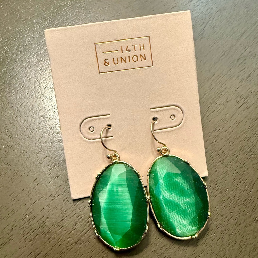 14th & Union Green Gemstone Dangle Earrings